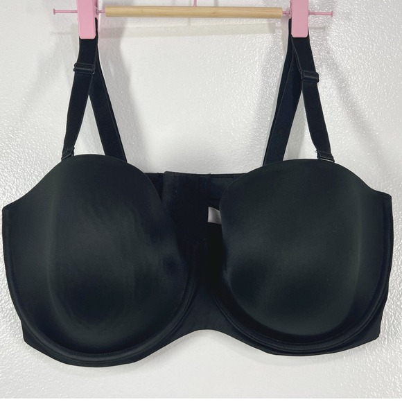 Cacique Strapless Bra Full Coverage Underwire Convertible‎ Black 40F - Picture 1 of 8